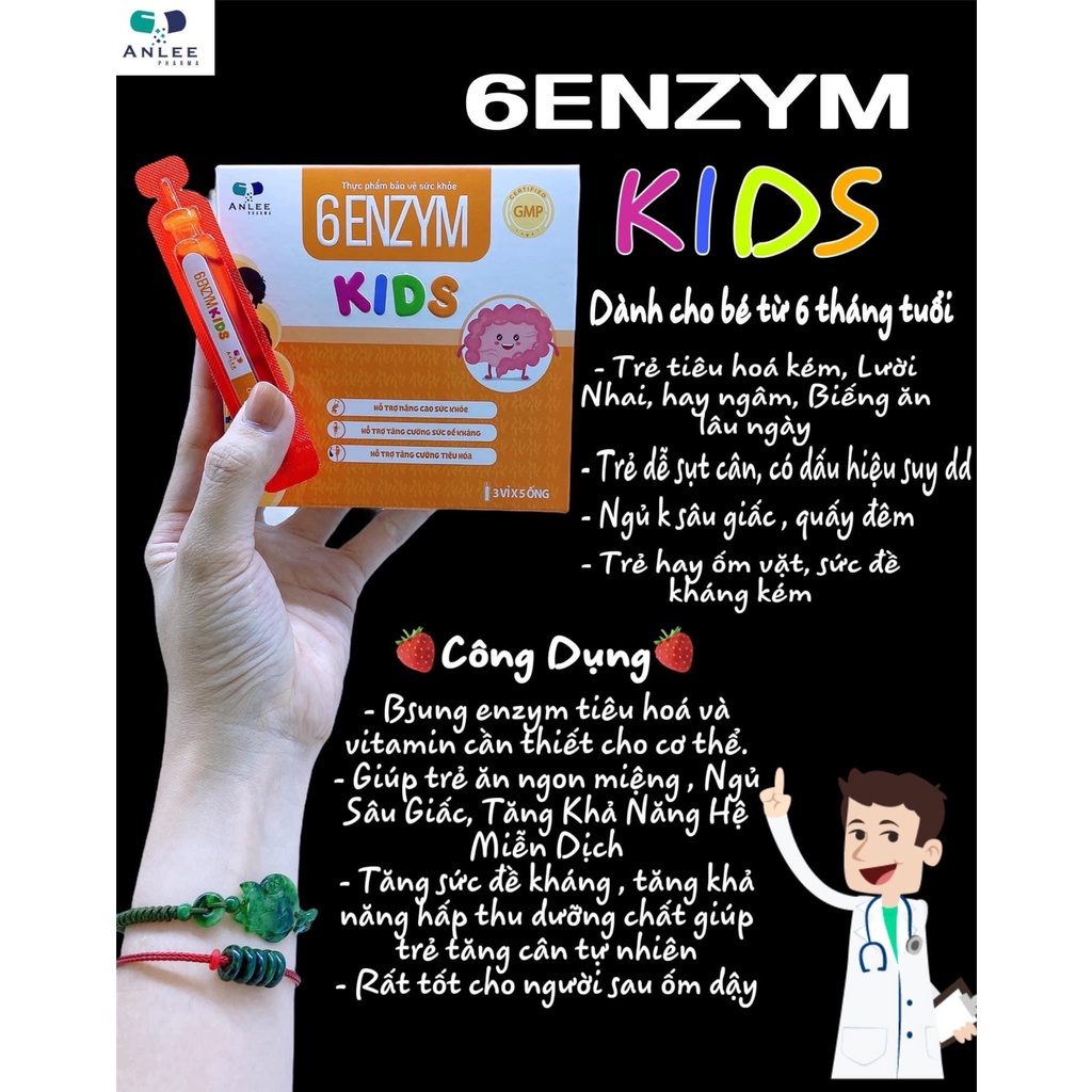 6 ENZYM KIDS -  Giúp Bé Hết Biếng Ăn,Tăng Cân,Tăng Đề Kháng,Hết Táo Bón