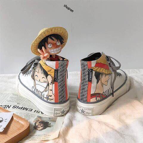 GIÀY VẢI SNEAKER CỔ CAO HÌNH LUFFY - GIÀY ĐÔI NAM NỮ THỜI TRANG G14