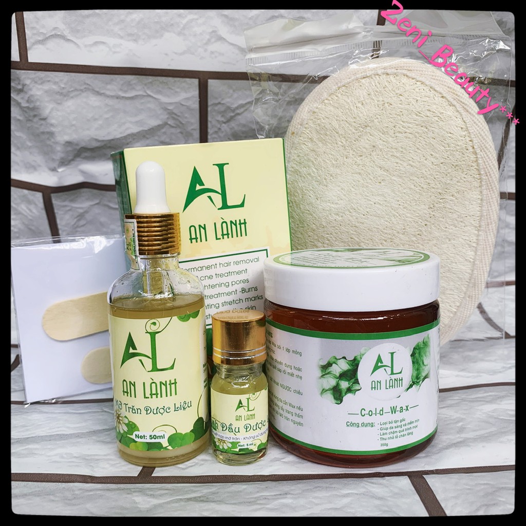 [Chính hãng] Combo wax mỡ trăn An Lành + bông tắm xơ mướp ( tặng kèm giấy que)