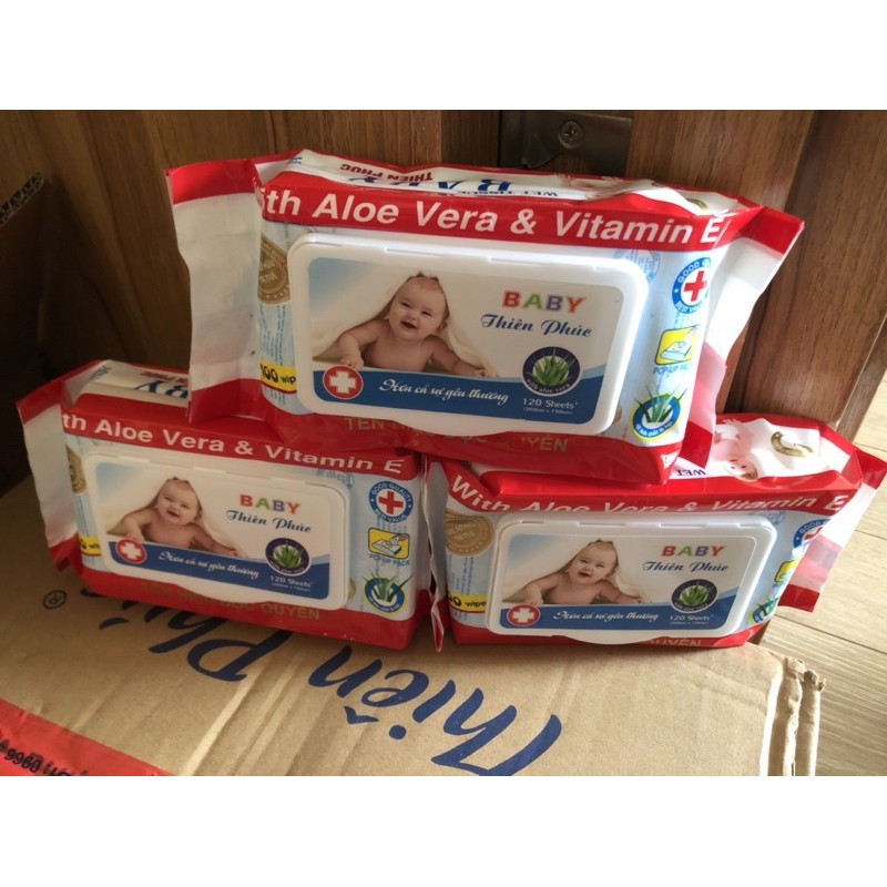 Gói khăn ướt Baby Phú Đạt Vitamin E cho bé (100 tờ) Giá Tốt