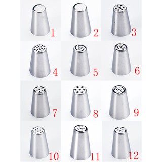 ĐUI KEM 3D BỘ 12 ĐẦU BƠM 3D PHONG CÁCH NGA Dụng Cụ Làm Bánh kem - CBDUI3D12P