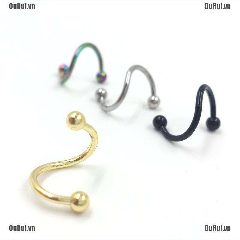 Set 4 khuyên mũi / môi / tai bằng thép không gỉ cá tính thời trang