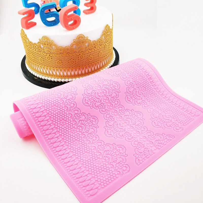 silicon làm ren, tạo hoa văn trang trí bánh