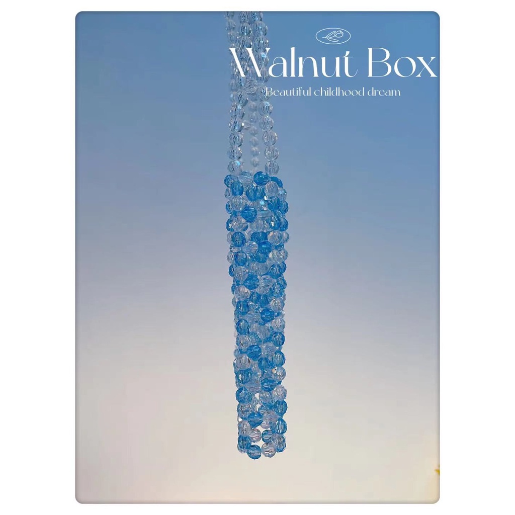 Túi đeo chéo kiểu dệt tay đính hoa thủ công thời trang phong cách mùa hè