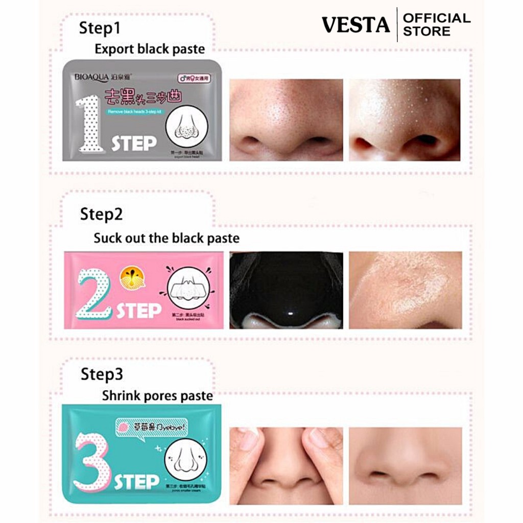 Mặt nạ lột mụn 3 bước Bioaqua - gel lột mụn mũi đầu đen hiệu quả | BigBuy360 - bigbuy360.vn