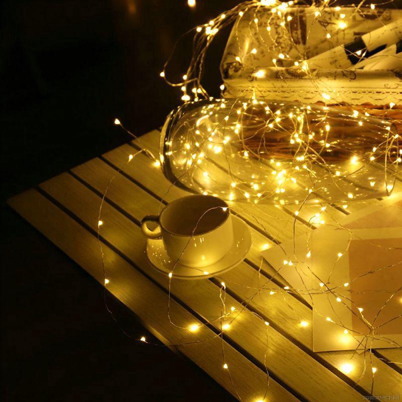 2m Copper Wire LED String Lights Powered By Battery Waterproof Christmas Festival Lighting Decoration