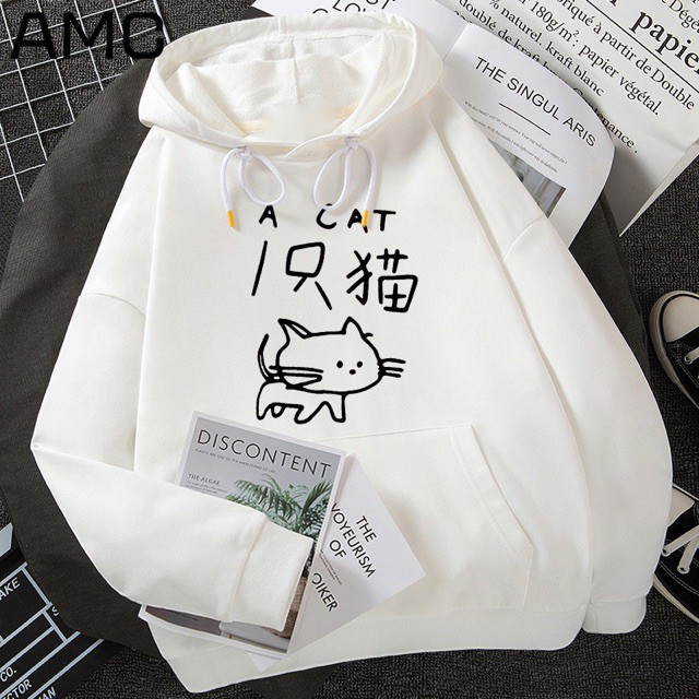 Áo Hoodie Unisex Mùa Đông Chất Nỉ Nam Nữ Giá Rẻ Mèo CAT Phong Cách Hàn Quốc Mặc Đi Học Đi Chơi