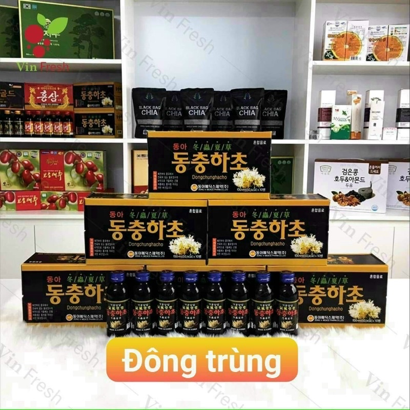 HỘP 10 chai  Nước Đông Trùng Hạ Thảo Hàn Quốc,Hộp 10 Chai x 100ml [DATE XA
