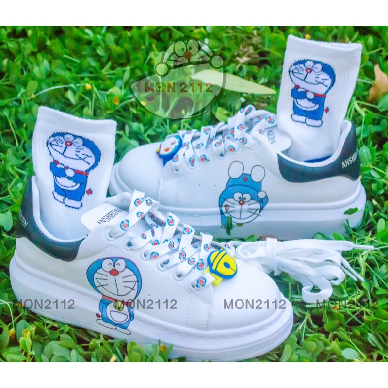 [TẶNG VỚ CỔ CAO DORAEMON] GIÀY SNEAKER ĐẾ CAO 5CM DORAEMON DOREMON
