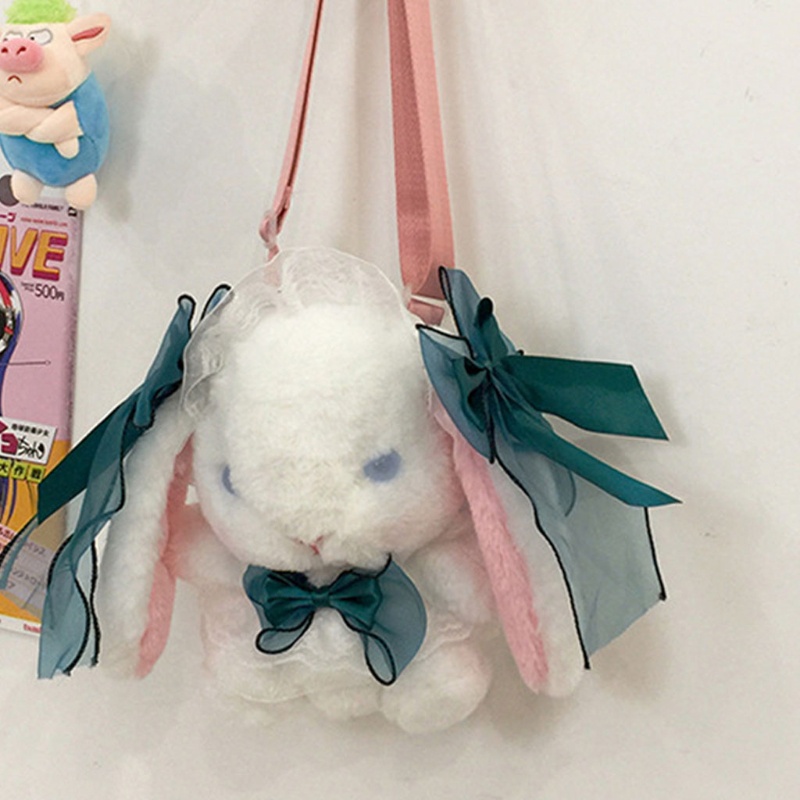 Túi Đeo Chéo Hình Thỏ Nhồi Bông Dễ Thương Dành Cho Nữ