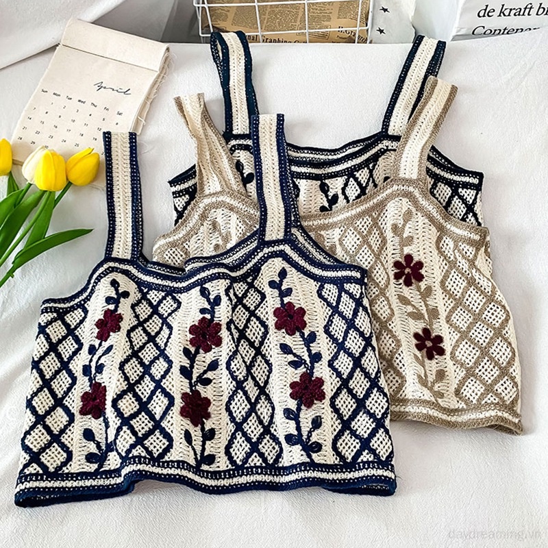 Áo Croptop Dệt Kim Hai Dây Dáng Ôm Thời Trang Mùa Hè Dành Cho Nữ