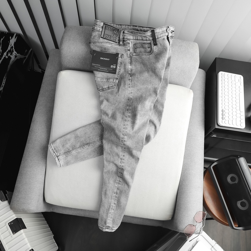 Quần Jean Nam Skinny Acid Wash , Chất Vải Cotton Pha Spandex Thoải Mái , QJ004233,SOMEHOW