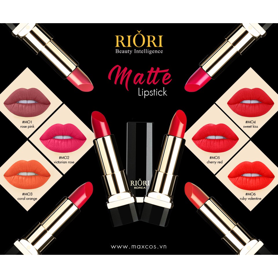 Son Lì Riori Matte Lipstick 6 Màu