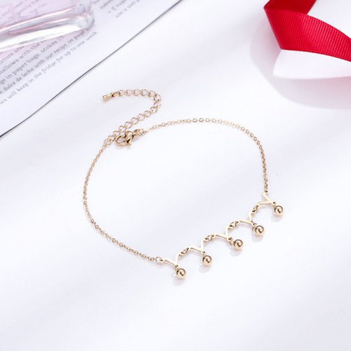 Lắc Chân 5 Chuông Chữ V Titan Ko Đen TT 3082