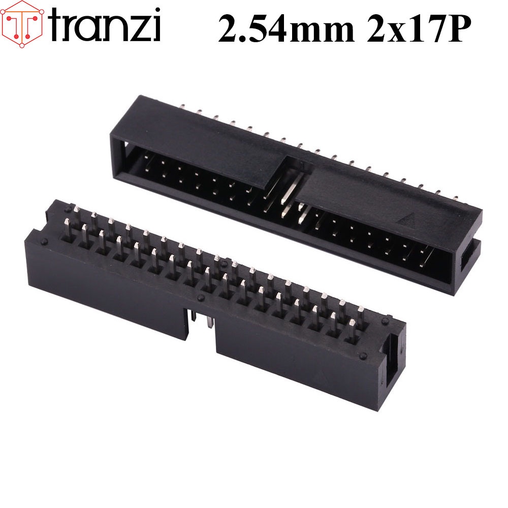 Giắc cắm header 2.54mm IDE IDC DC3 2x17P chân cắm thẳng đen - túi 5 cái