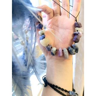 Vòng cổ dây chuyền đá thô Ruby