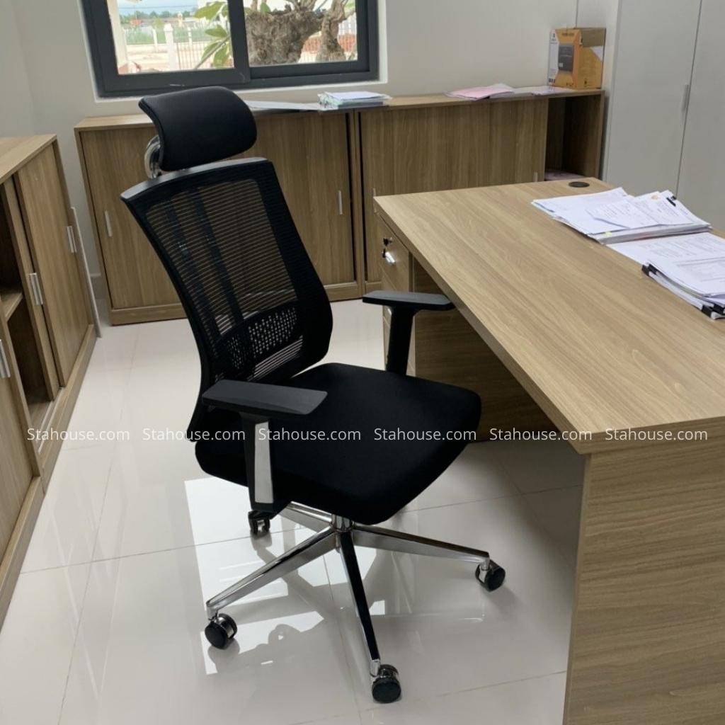 Ghế Công Thái Học Văn Phòng Ngả Lưng Thư Giãn, Nệm Bọc Mút Xốp Cao Cấp Stahouse Official Chair HN GVP J098