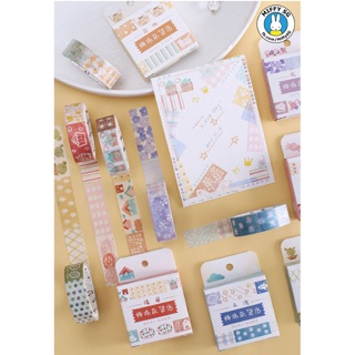 Băng dính Washi tape CHỦ ĐỀ HOA VĂN 8 in 1