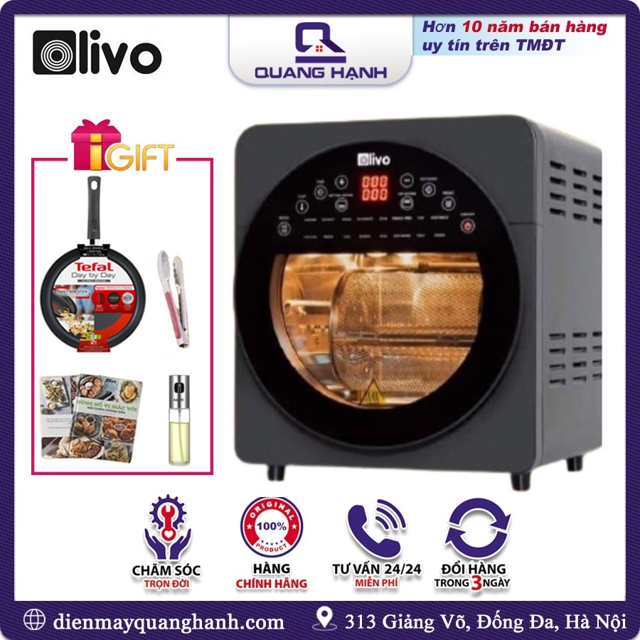 Nồi Chiên Không Dầu OLIVO AF15 15L [Hàng chính hãng, Bảo hành 24 tháng]