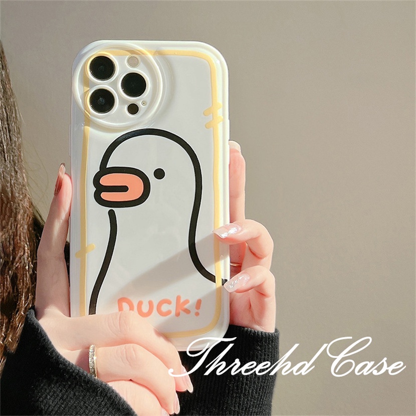 Ốp Điện Thoại TPU Đệm Khí Chống Rơi In Hình Vịt Hoạt Hình Cho iPhone 14 13 12 11 Pro Max SE 2020 X Xr Xs Max 8 7 6 6s Plus