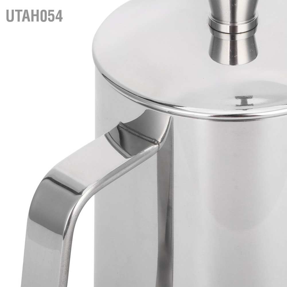 [Hàng Sẵn] Ấm pha cà phê nhỏ giọt bằng thép không gỉ 304 có nắp đậy kiểu cổ ngỗng 600ml【Utah054】