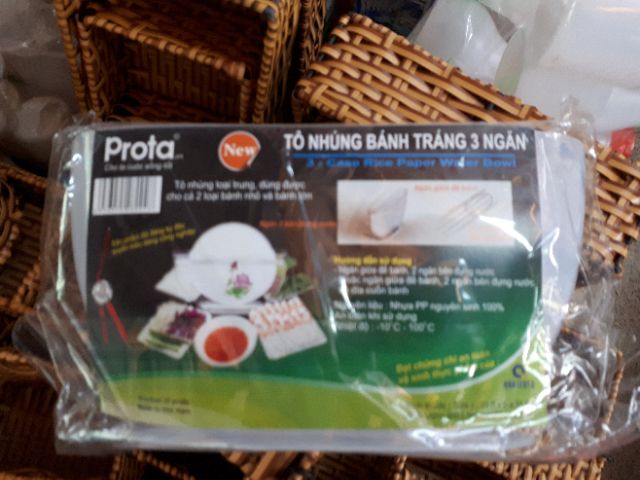 Tô đựng bánh tráng 3 ngăn size trung 23,5x6x11,5 cm