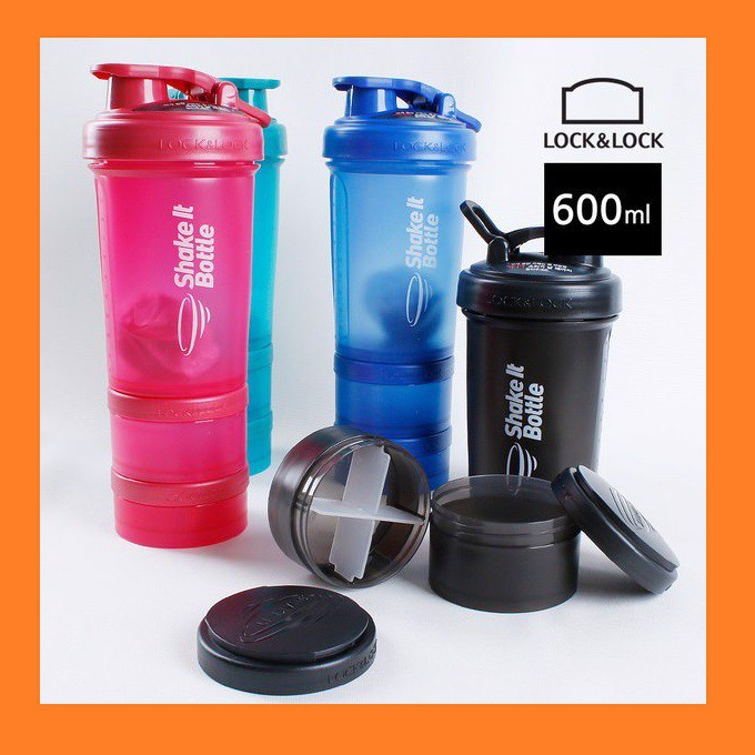 Bình lắc SHAKE IT Lock &amp; Lock 600ml [ HAP945 ] - bình nước thể thao có banh lắc cho dân tập gym