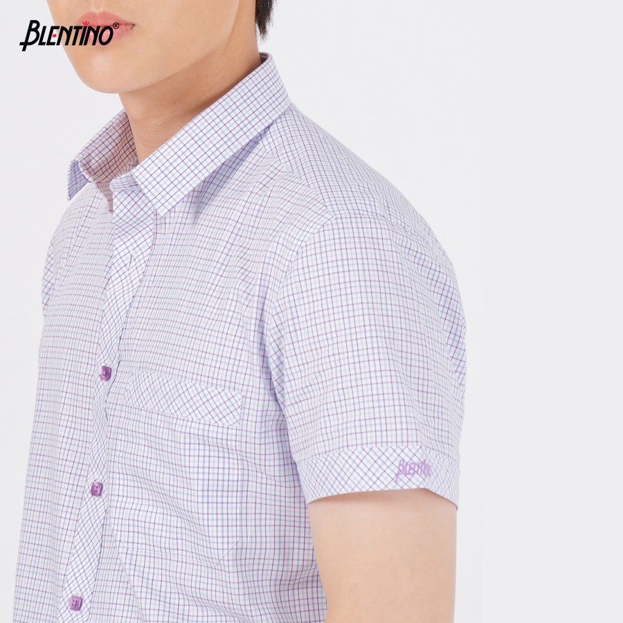 Áo Sơ Mi Nam Ngắn Tay Lịch Lãm, Sang Trọng BLENTINO BCV10 - Form Dáng Regular Fit Free Size 50k-80kg