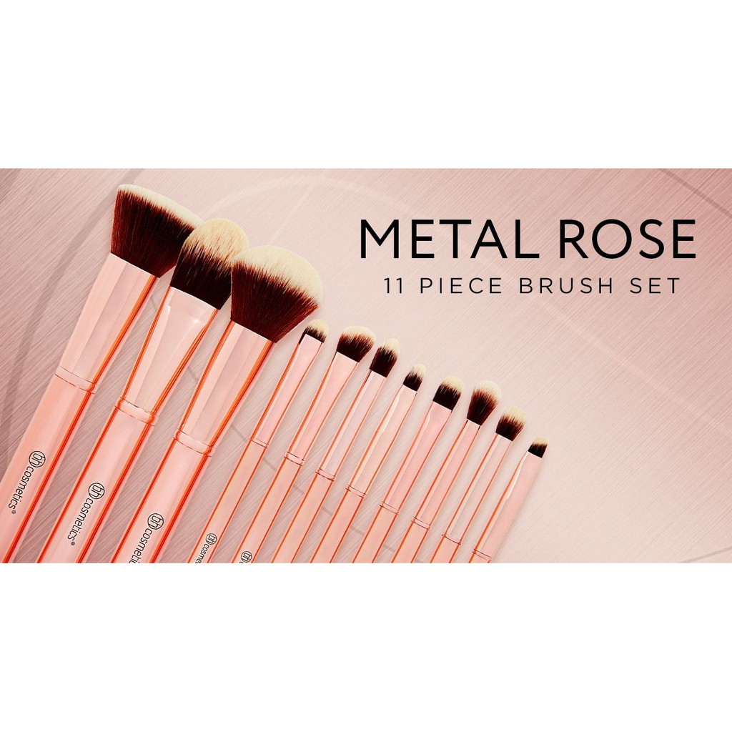 Bộ cọ BH Cosmetics METAL ROSE - 11 cây kèm túi đựng cọ