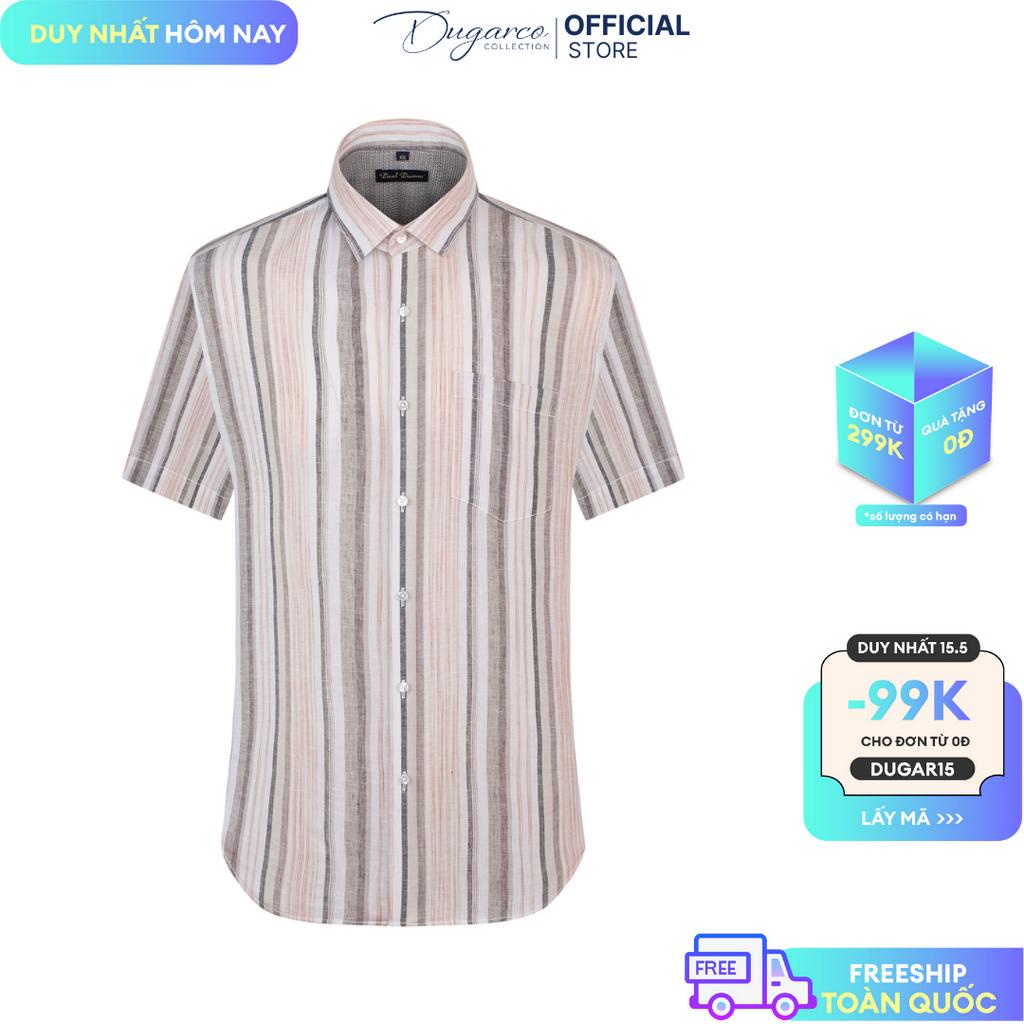 Áo sơ mi DUGARCO nam tay ngắn dáng Regular fit, chất liệu cotton cao cấp 92SMS41038