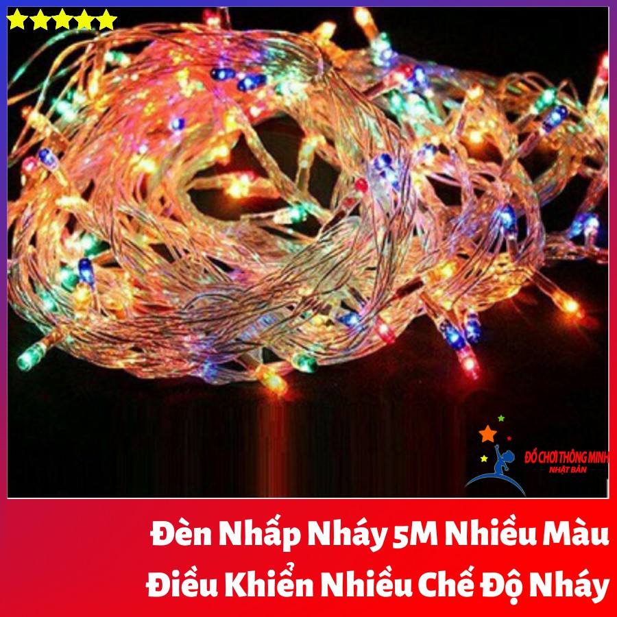 Đèn nhấp nháy 5m nhiều màu led trang trí noel giáng sinh, năm mới, tiệc cưới ánh sáng sáng đều