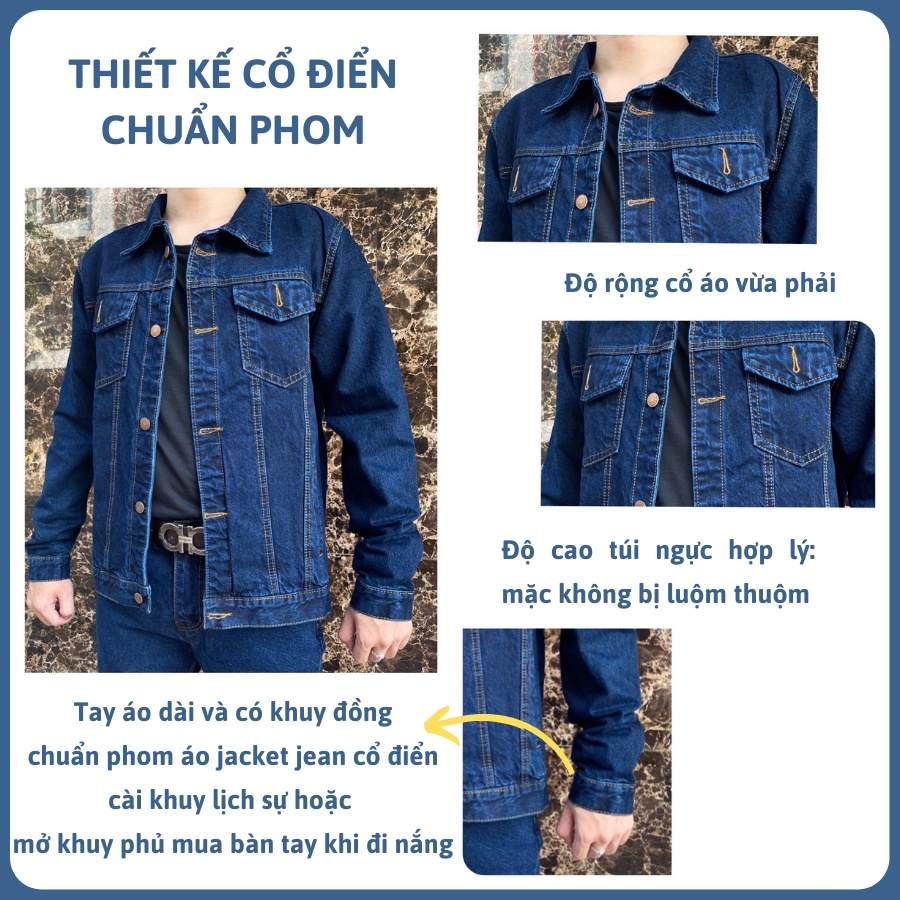 Áo khoác jean nam, áo khoác jean trung niên nam hàng xuất Thái Lan
