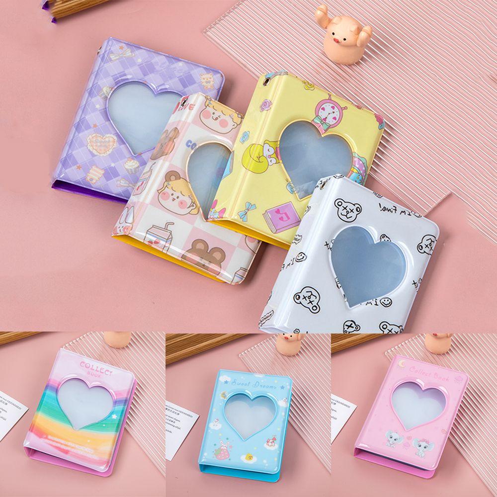 Set 40 Túi Đựng Ảnh Hình Trái Tim Hoạt Hình Xinh Xắn Giá Đỡ