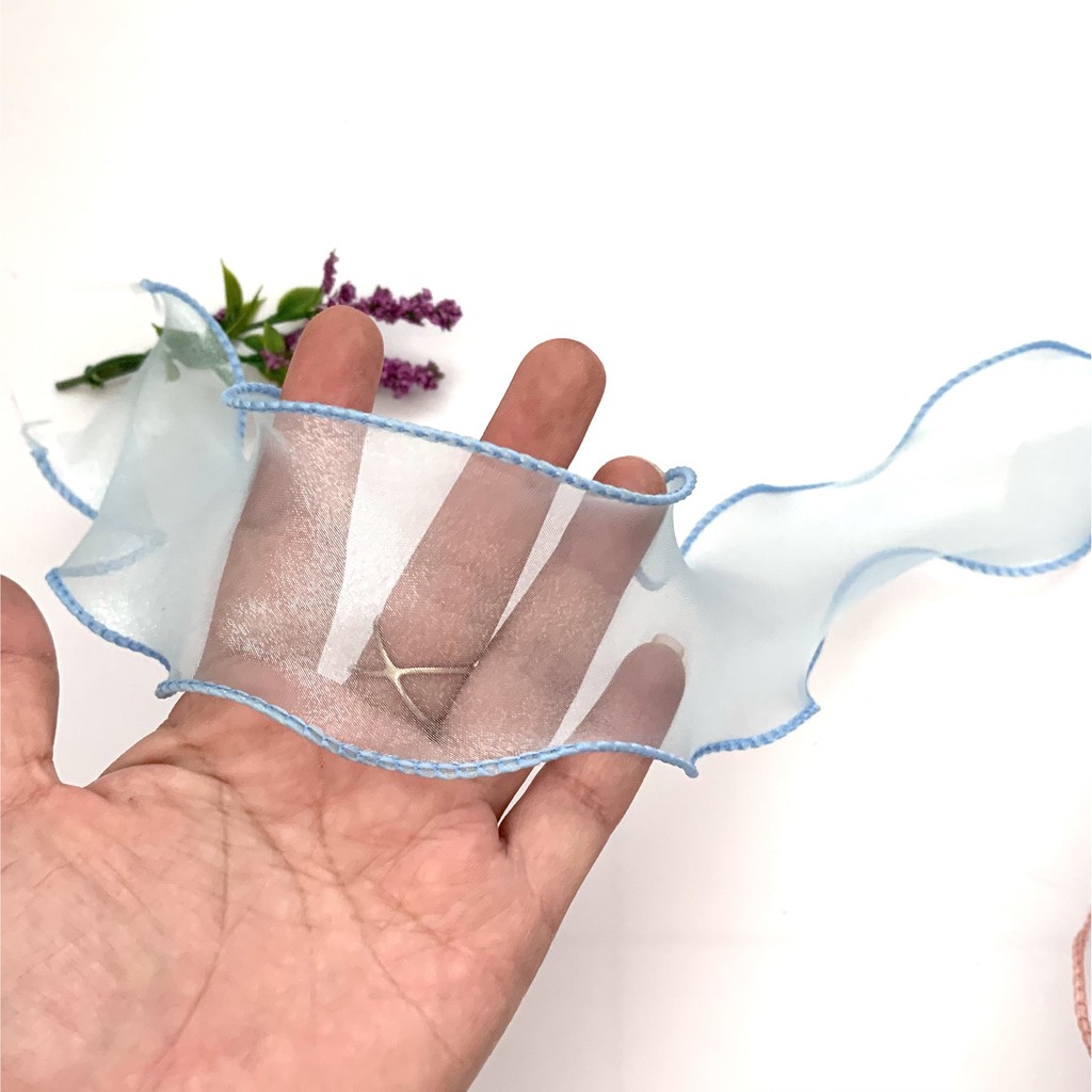 2m dây ruybang voan viền bèo 5.5cm