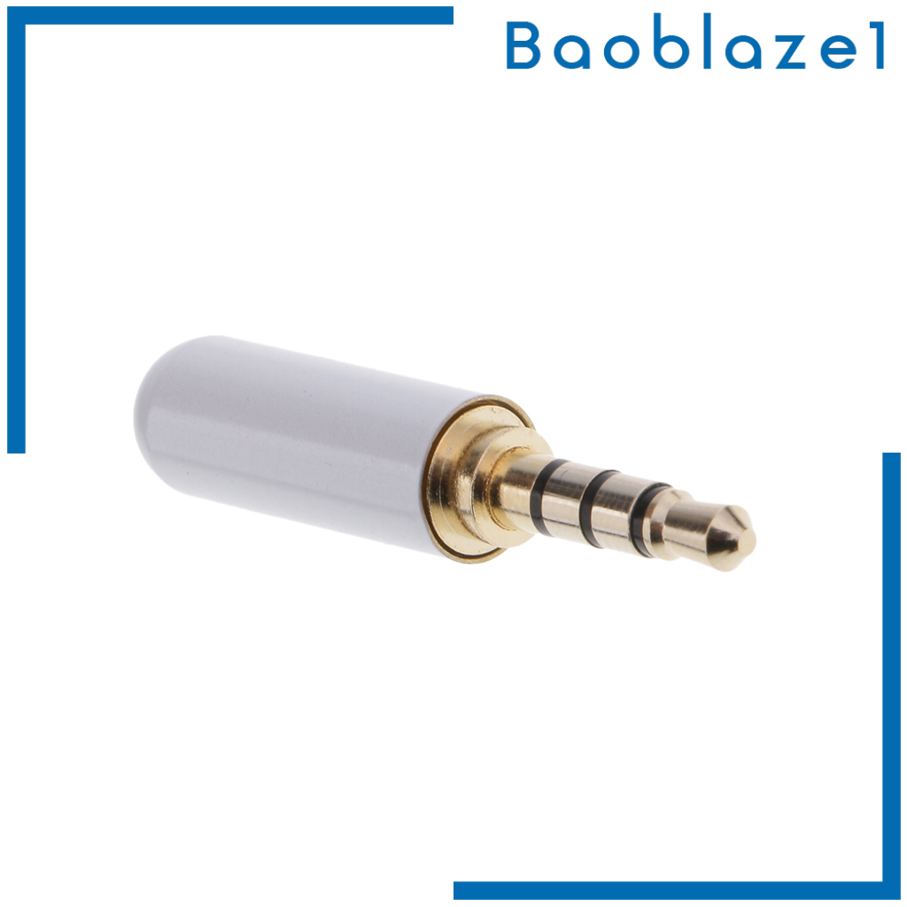 [BAOBLAZE1]3.5mm 1/8\'\' TRRS 4 Pole Male Plug A/V Solder Connector, Black