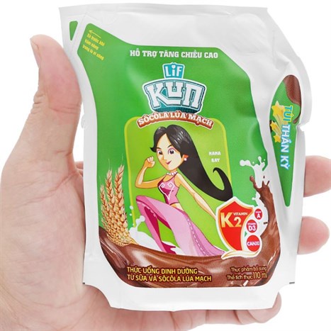 Thức uống dinh dưỡng socola lúa mạch LiF Kun túi 110ml