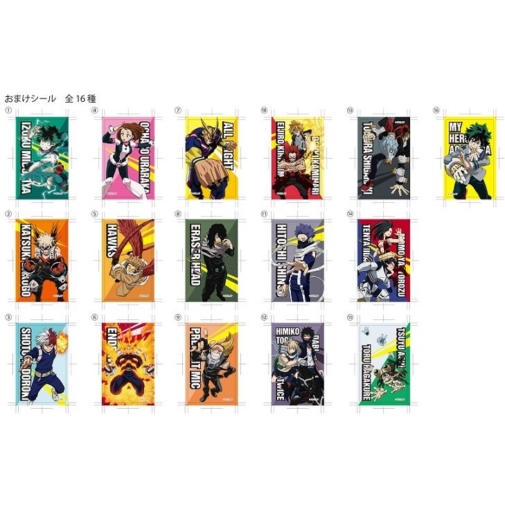 Có sẵn Bọc Pack thẻ nhân phẩm My hero Academia - MHA - wafer - Từ Nhật Bản - HSD 12/2022