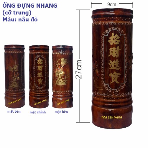 Ống nhang bằng gỗ cao 27cm