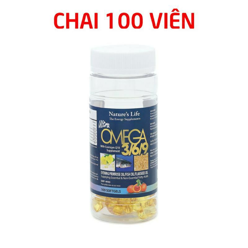 Dầu Cá Omega Alaska 3,6,9 Hỗ Trợ Hệ Tim Mạch , Trí Não , Tăng Cường Thị Lực , Sáng Mắt - Hộp 100v