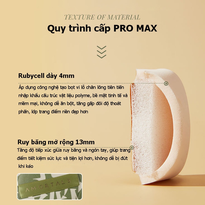 AMORTALS  Set 2 Mút Trang Điểm Ướt Và Khô Hình Quả Trứng 100 Điểm Cho Nữ
