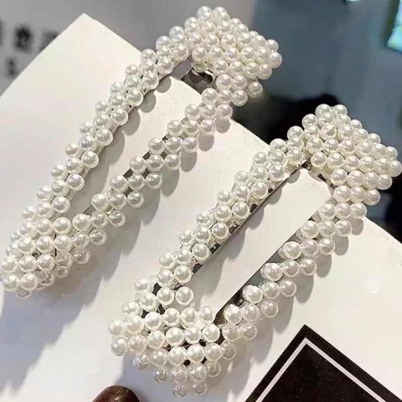 Kẹp tóc đính ngọc trai giả phong cách Hàn Quốc cho nữ