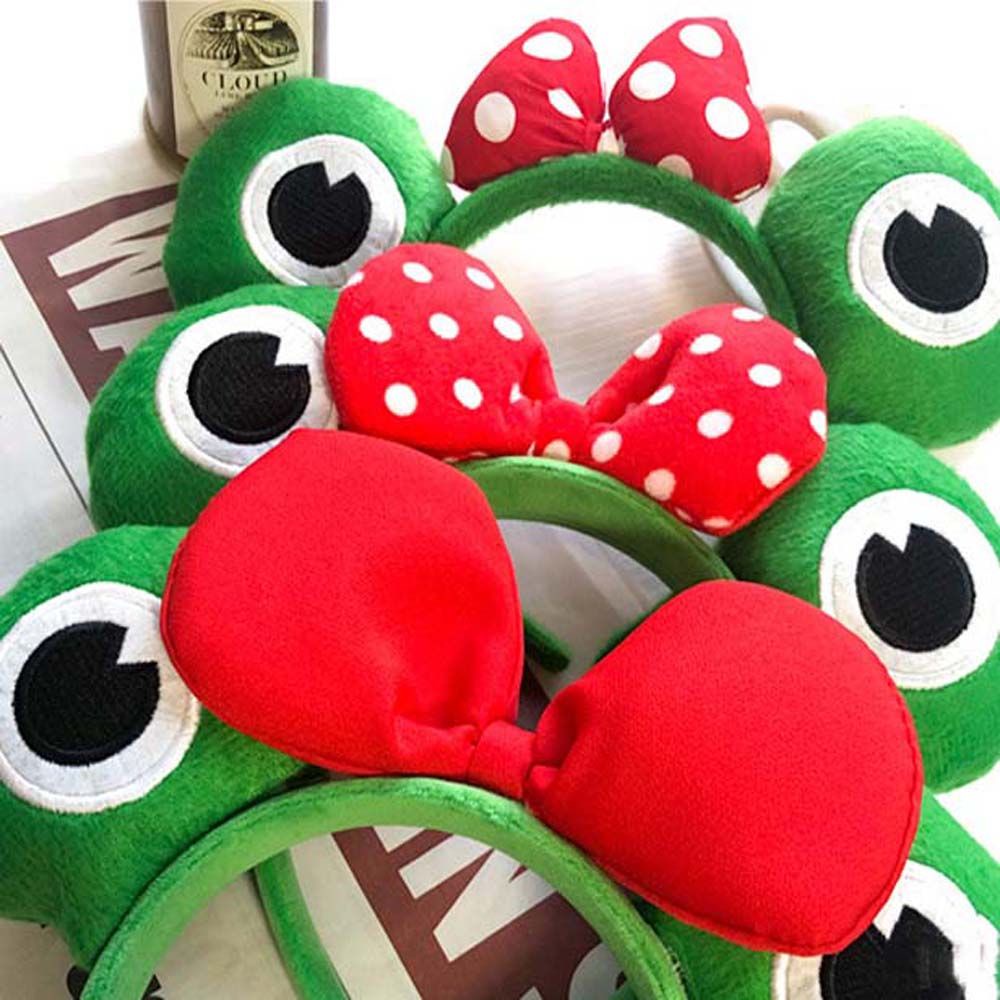 Băng Đô Cài Tóc Vải Bông Đính Nơ Họa Tiết Chuột Minnie Dễ Thương Cho Nữ