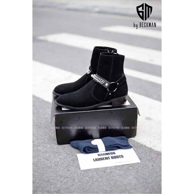 Giày Boots thời trang nam phong cách Harness Boots chất liệu da bò nguyên tấm | BigBuy360 - bigbuy360.vn