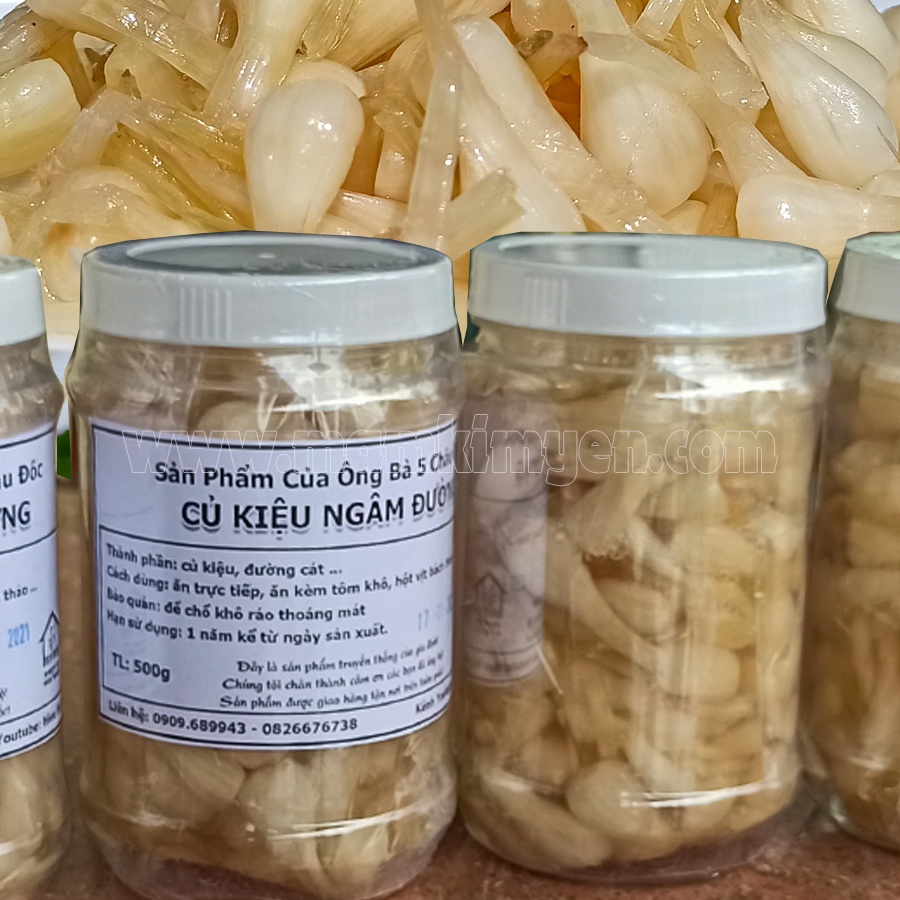 500gr Củ Kiệu Ngâm Đường Giòn Thơm Hiệu Ông Bà 5 Châu Đốc