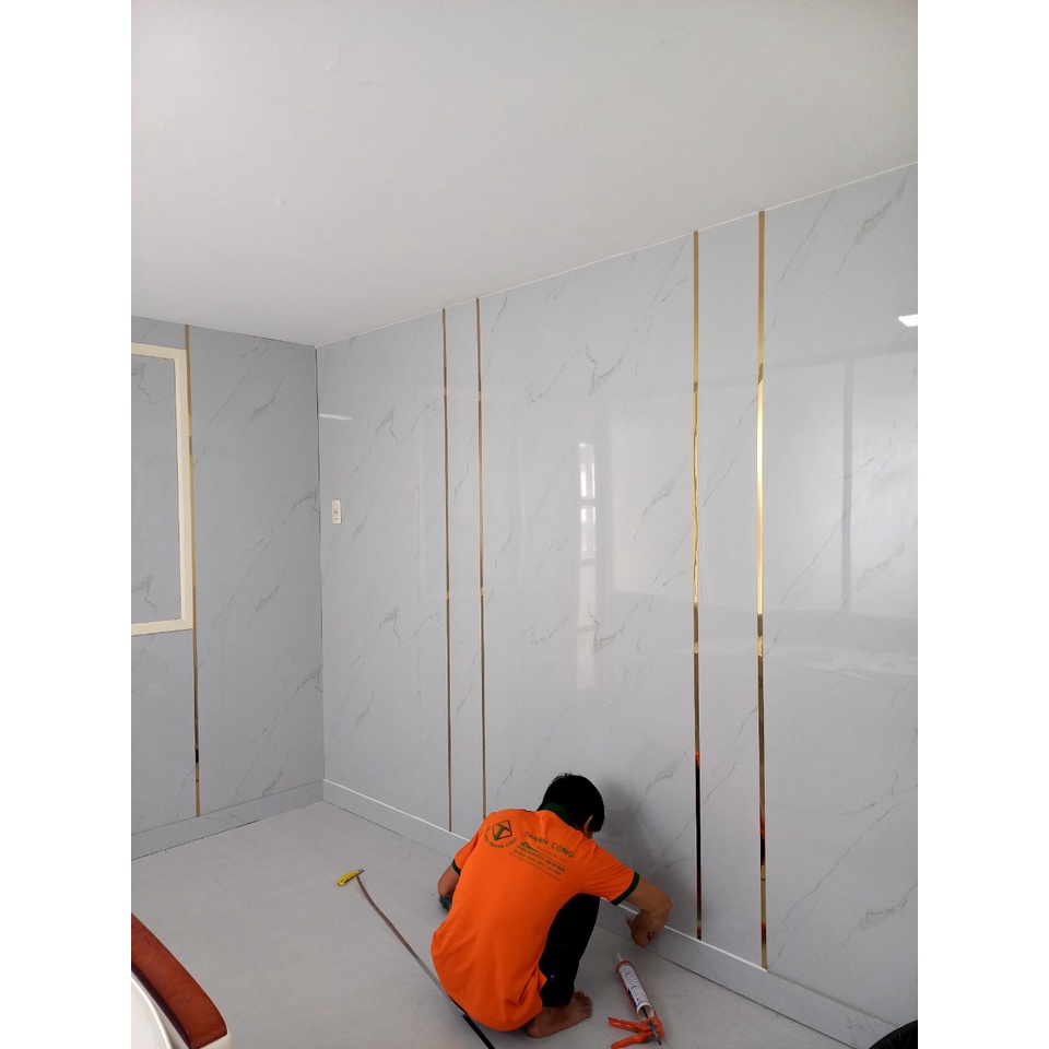 Tấm ốp Tường pvc vân đá Nhận Thi Công nhựa giả đá 1 Tấm cắt làm 6 tấm nhé 40cm x 1,2 mét