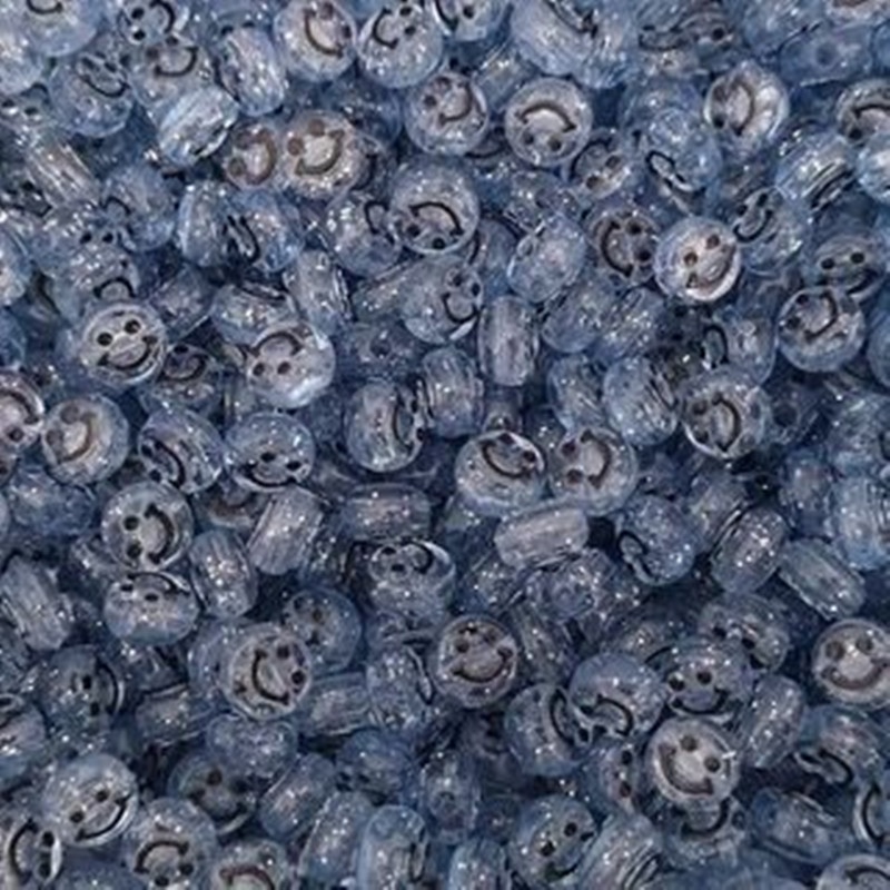 Bộ 50 Hạt Nhựa Hình Mặt Cười 10mm Làm Trang Sức Thủ Công