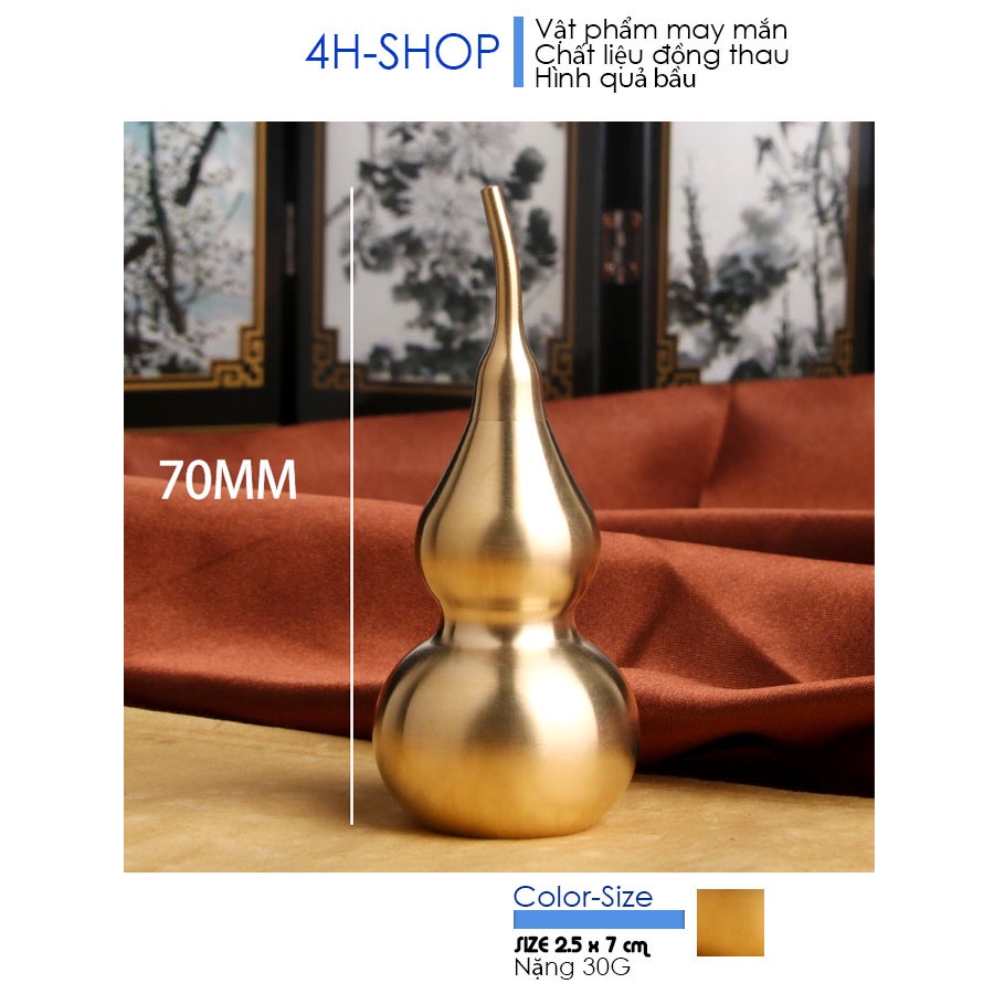 Vật phẩm đồng thau hình quả bầu may mắn nhiều tài lộc thịnh vượng phong cách độc đáo.