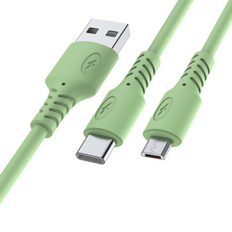 Dây Cáp Sạc Nhanh Hai Cổng Micro USB Type C Cho Điện Thoại