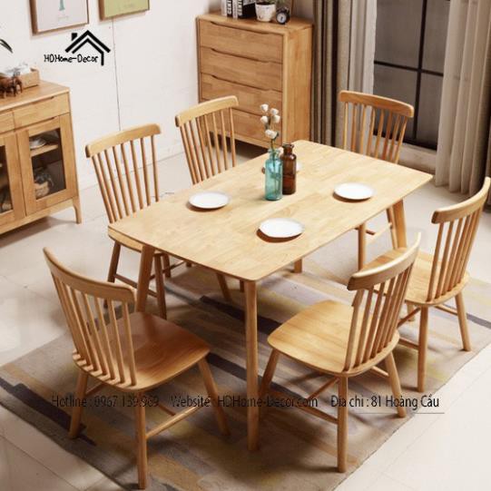 ☀️FREESHIP☀️Bộ bàn ăn phong cách Hàn Quốc cho không gian bếp thêm sang trọng - Gỗ cao su tự nhiên - Có bán lẻ bàn và ghế