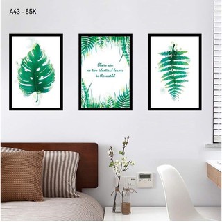 Decal dán tường khung lá dương xỉ Hàn quốc